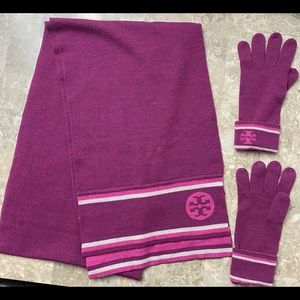 Tory Burch scarf and glove set